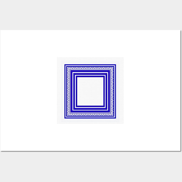 Blue Lines Geometric Abstract Pattern Wall Art by Overthetopsm